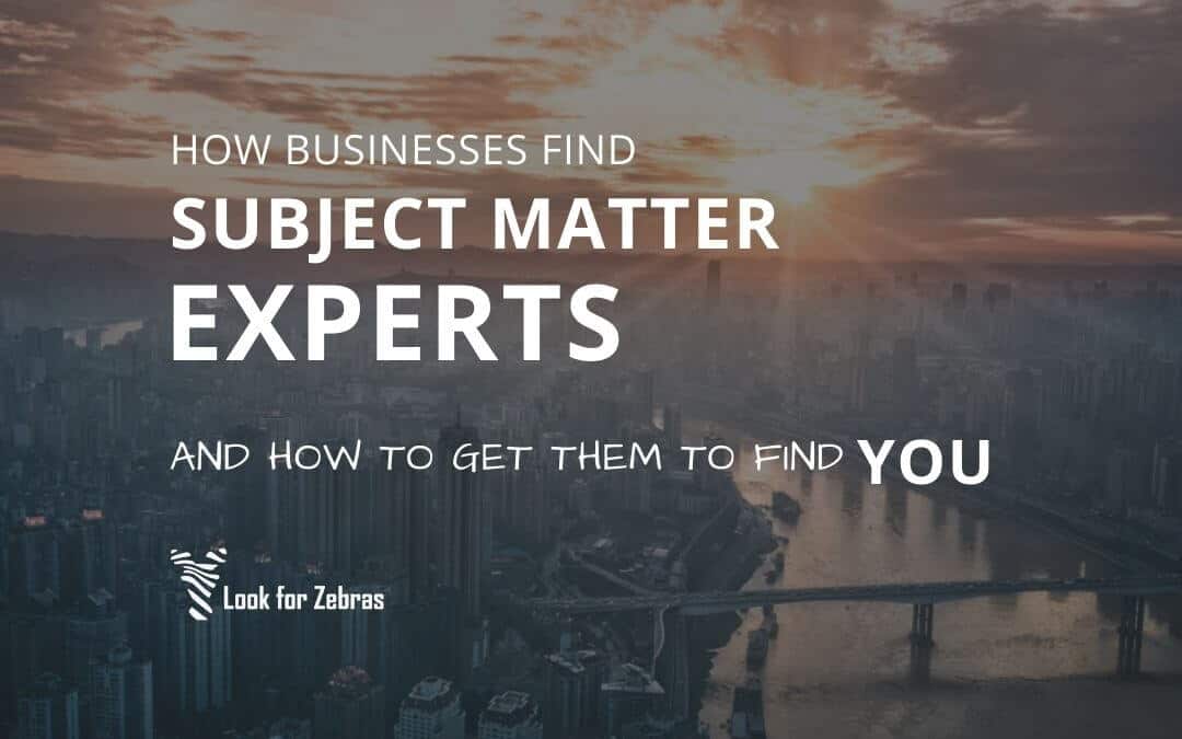 Subject Matter Expert - How SMEs get found