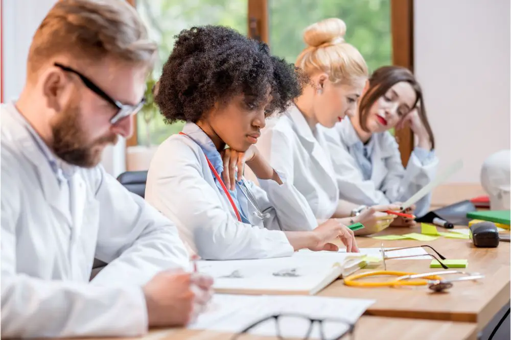 Group of medical students in the classroom