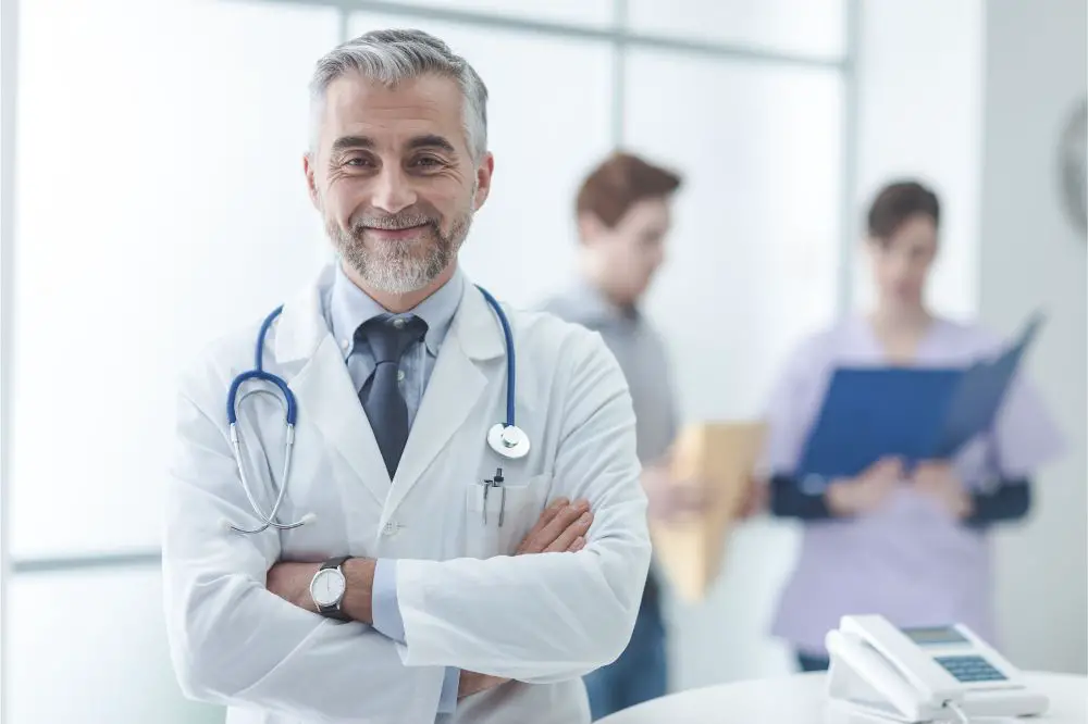 doctor at the reception desk